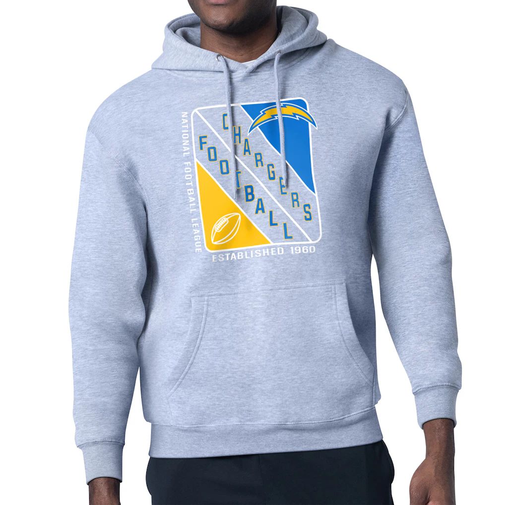 Men 2026 NFL Los Angeles Chargers Grey Hoodie hooded style 01